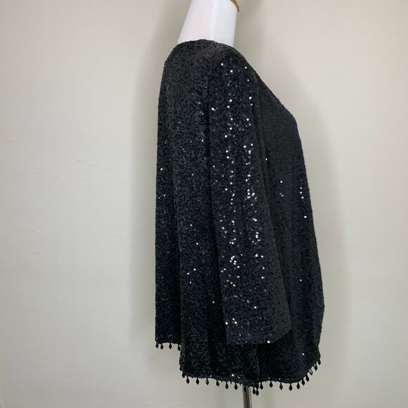 NWT MSK Women Sequin Bead Fringe Top Formal Cocktail Holiday Sz 3X - Picture 4 of 8